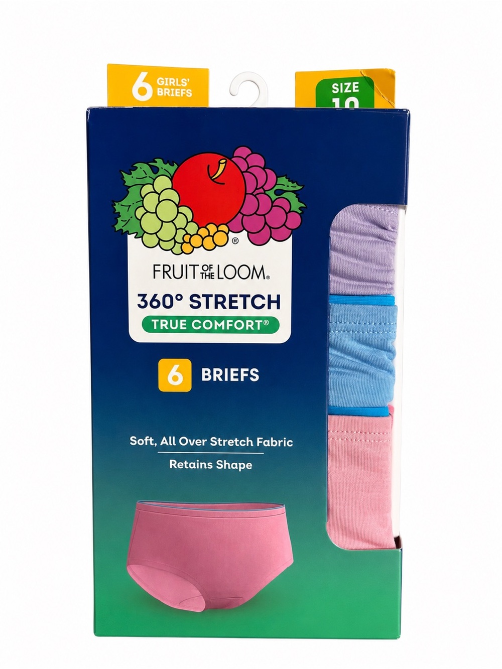 Fruit of the Loom Girls Briefs - Pink (6-Pack)